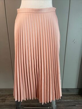 Lulus Skirt Pink Pleated Midi Modest Minimalist Preppy Feminine Fairy Barbie